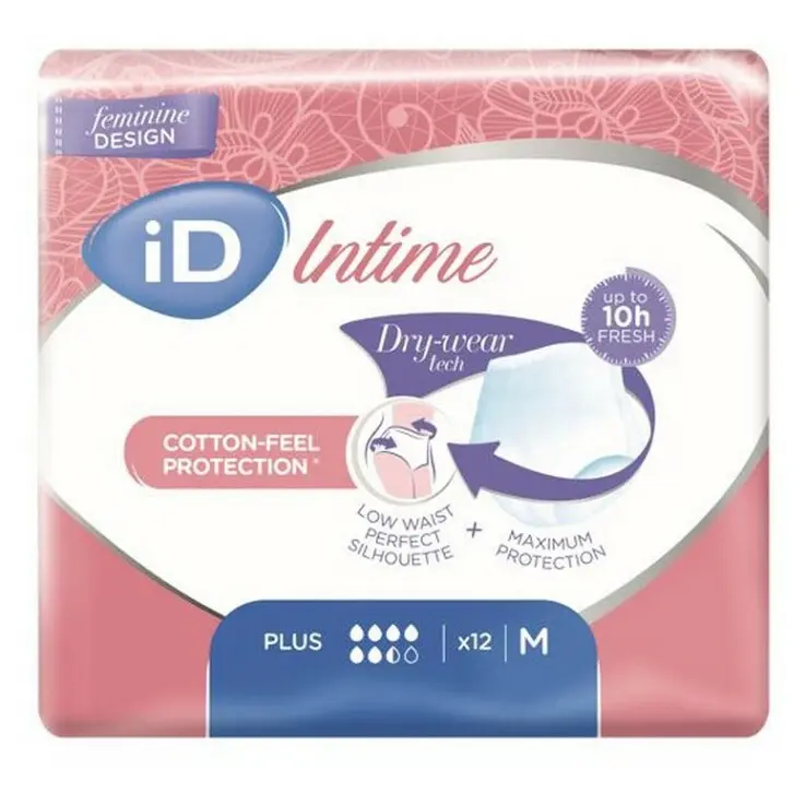 8624_ID PANTS INTIME PLUS PLENKOVE KALHOTKY NAVLEKACI VEL. M, BOKY 80-120 CM, 1150 ML, 12 KS